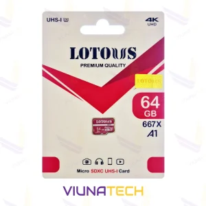 کارت حافظه‌ microSDHC لوتوس استاندارد U3 A1 مدل 667X ظرفیت 64 گیگابایت - ویوناتک